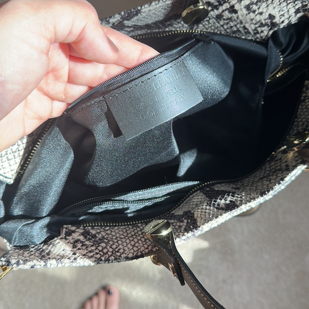 Italian made snake skin pattern leather tote bag - bought straight from Italy - Picture 6 of 6